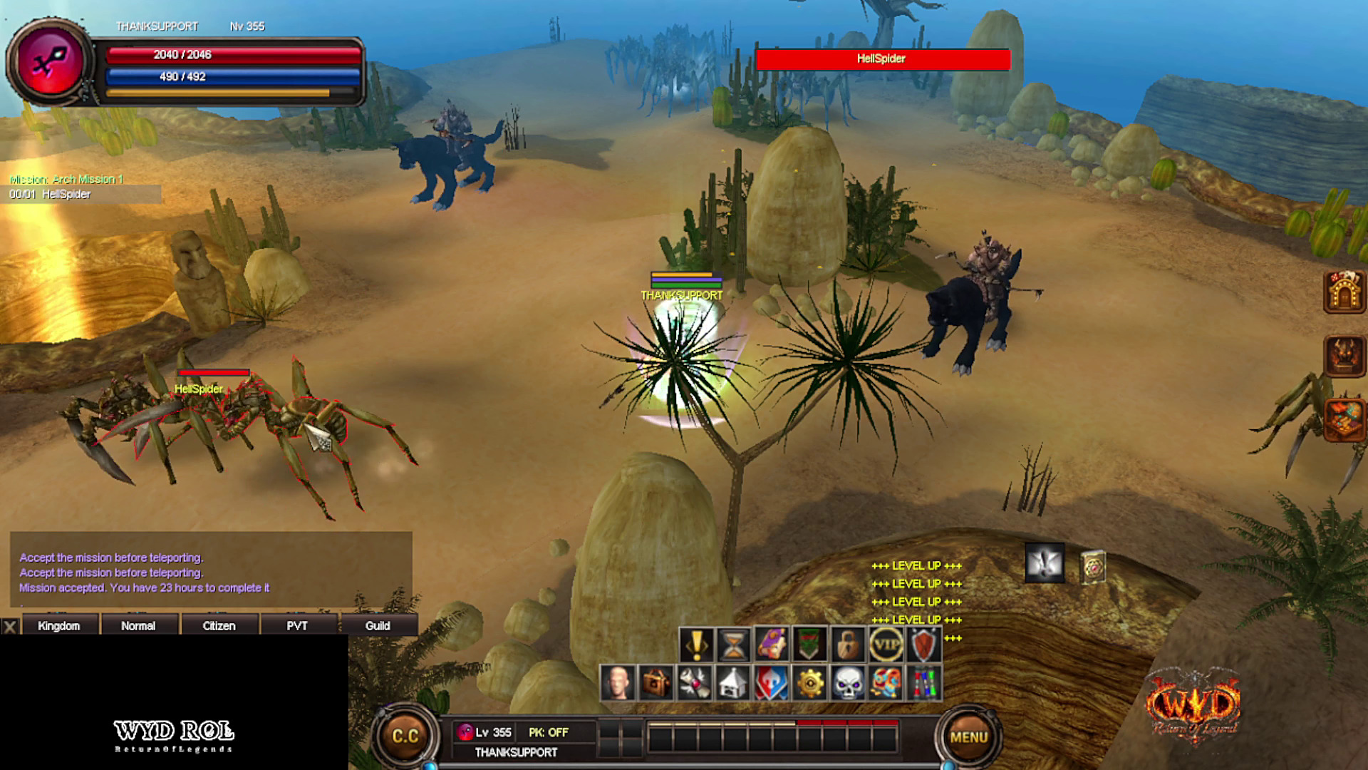 Right-click the mob name in the mission list to teleport to the HellSpider.