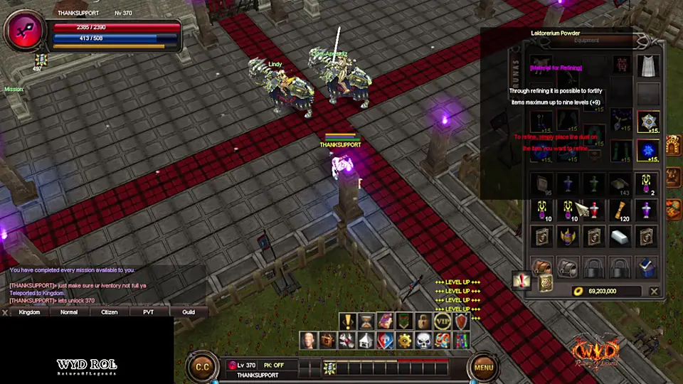 Moving clip: the combine at Lindy for level 370.
