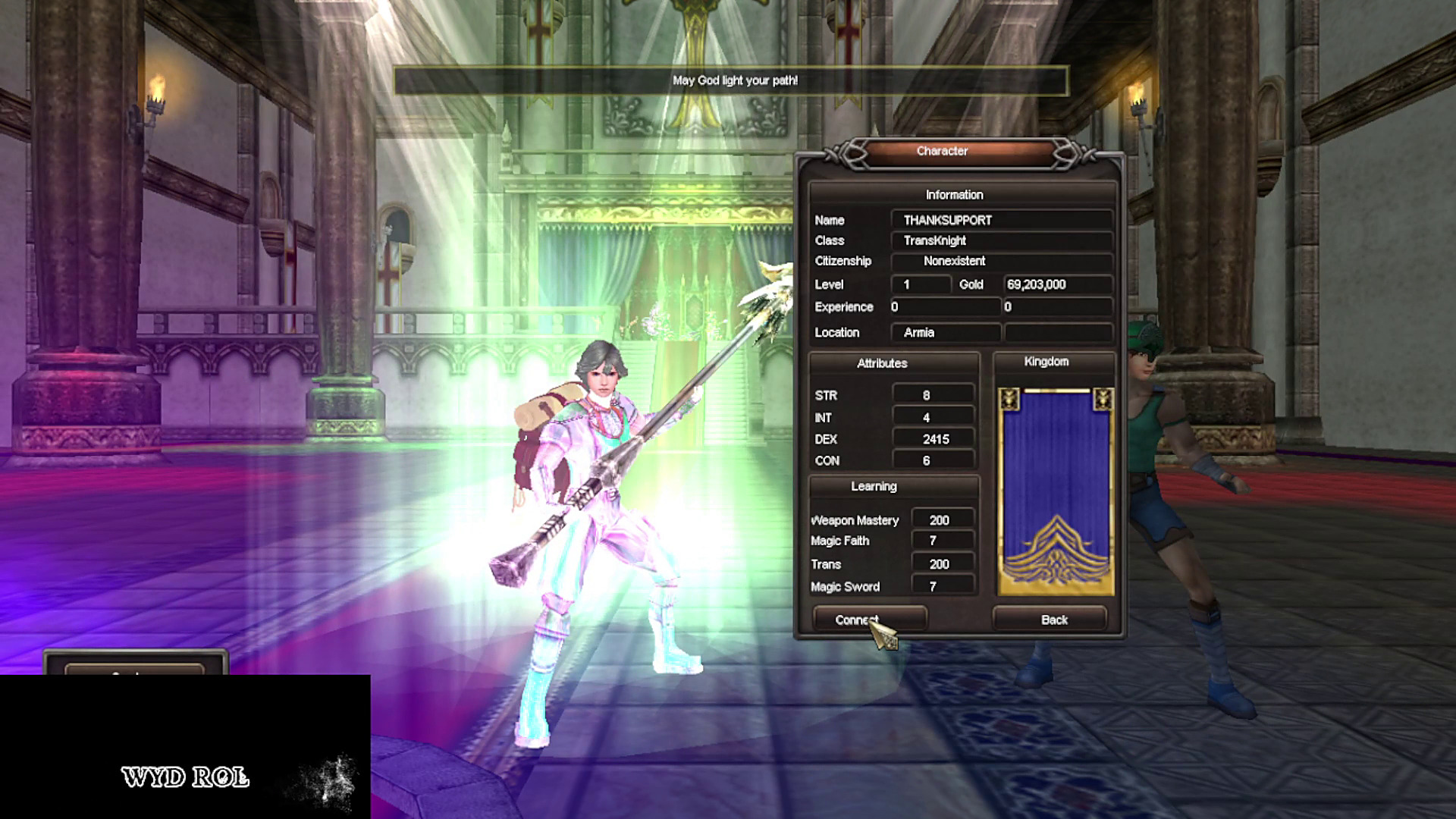 Your new Celestial starts at level 1 in Armia.