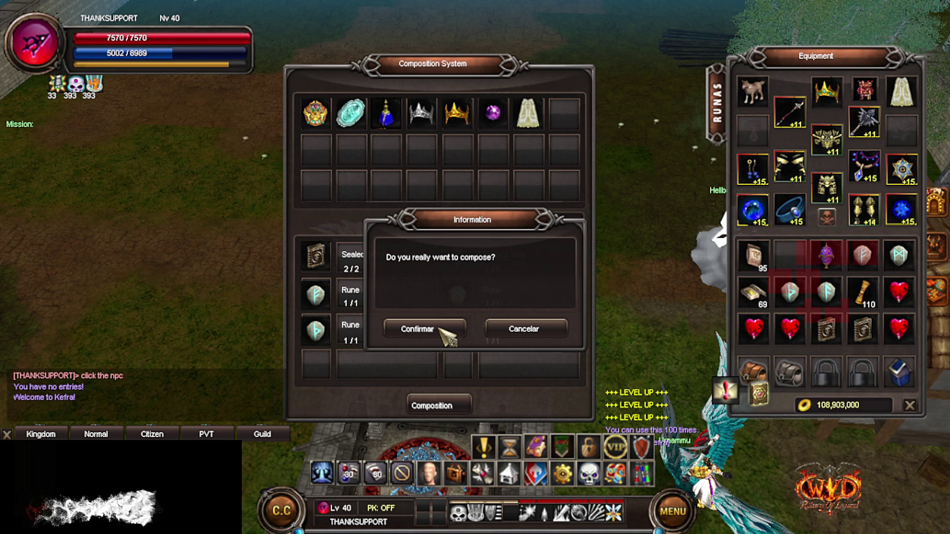The Composition System with the Locked Seals and runes.