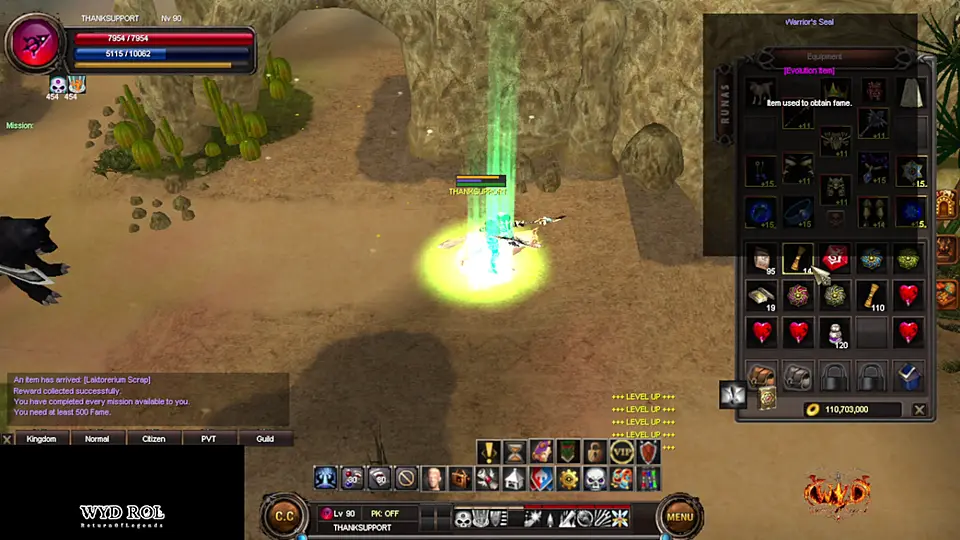 Moving clip: using the Stone of Fury.