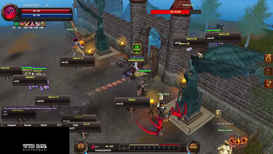 Moving clip: trading the Orc Emblem to TrainerChief.