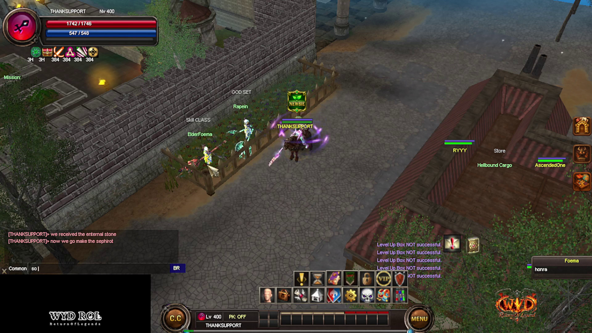 The class masters in Armia, next to the Skill CLASS sign.