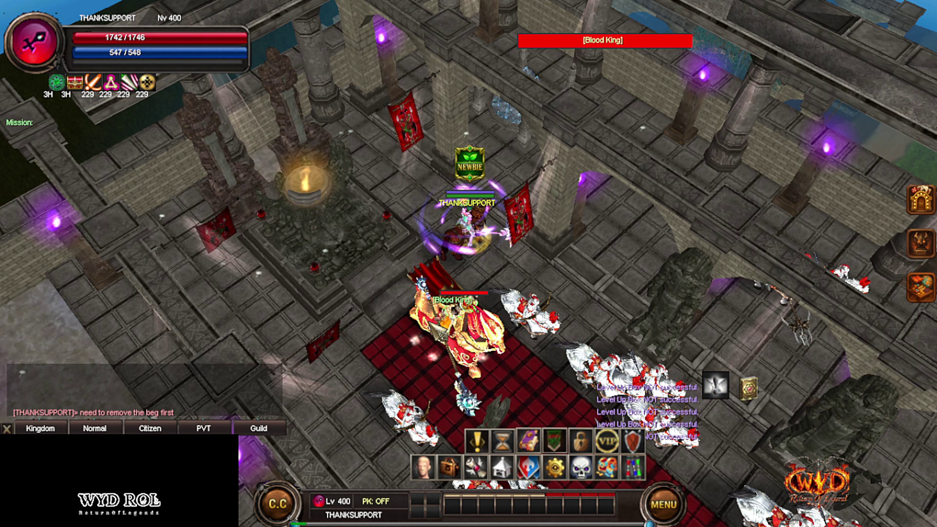 The Blood King asks "Do you wish to continue?".