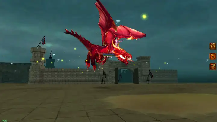 Dragon Red breathing fire
