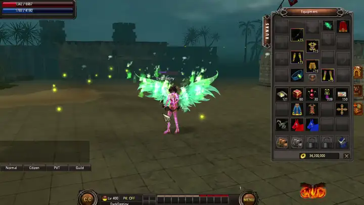 Emerald Wings in green fire