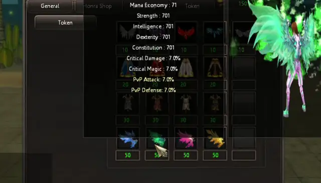 All four wings in the shop preview