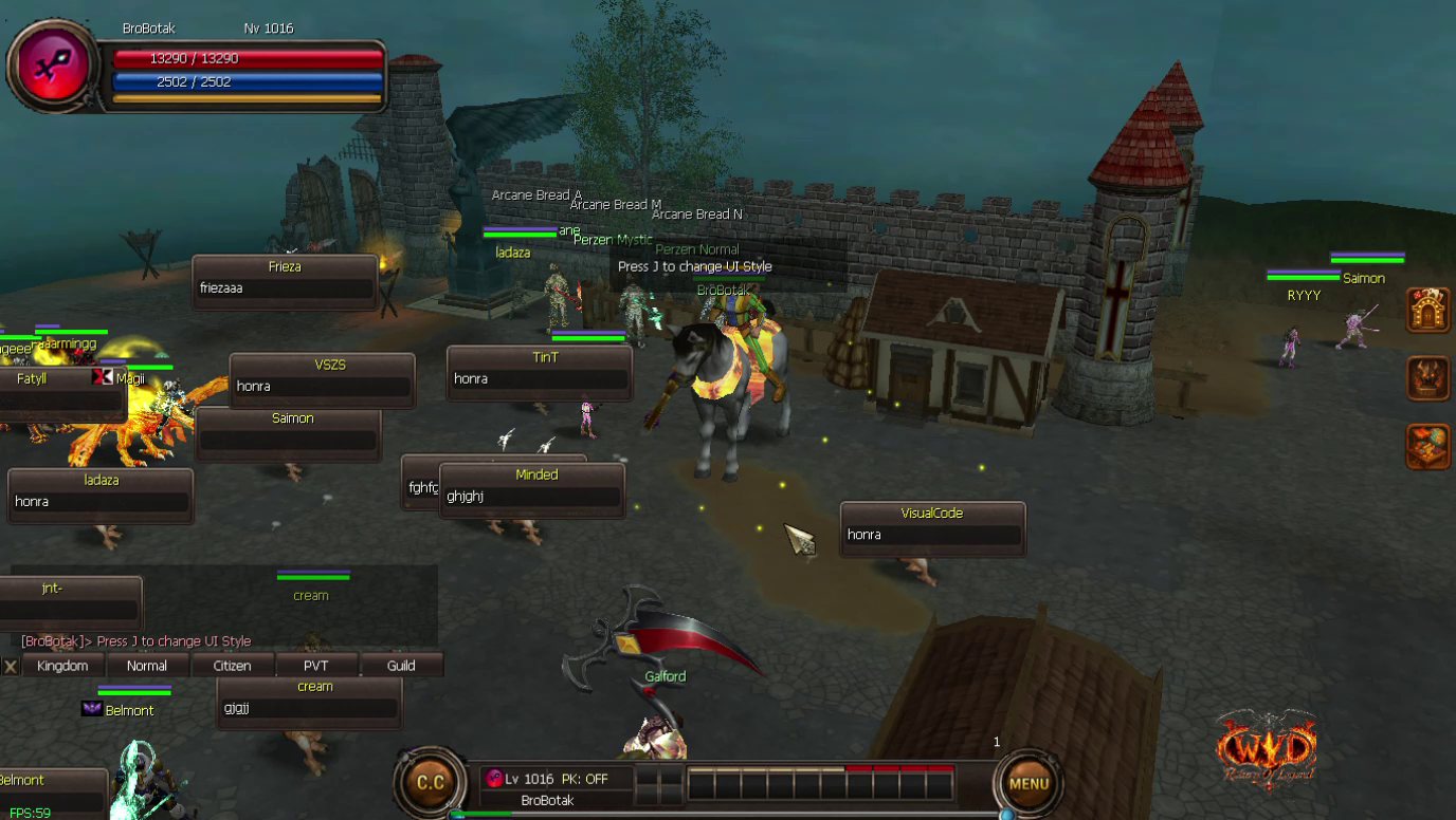 Classic style: HP and MP bars at the top left.