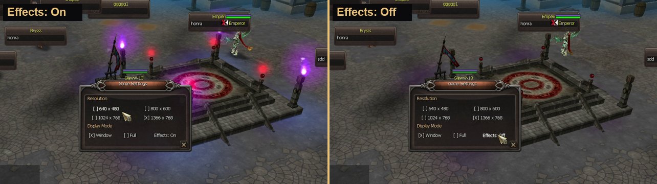 The same place with effects On (left) and Off (right).