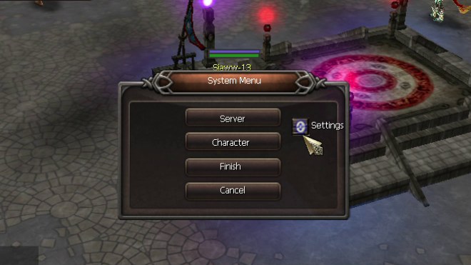 Press ESC, then click Settings.