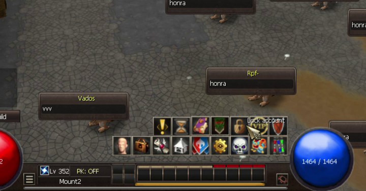 The padlock button in the main menu.