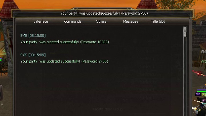 Your party passwords in the messages.