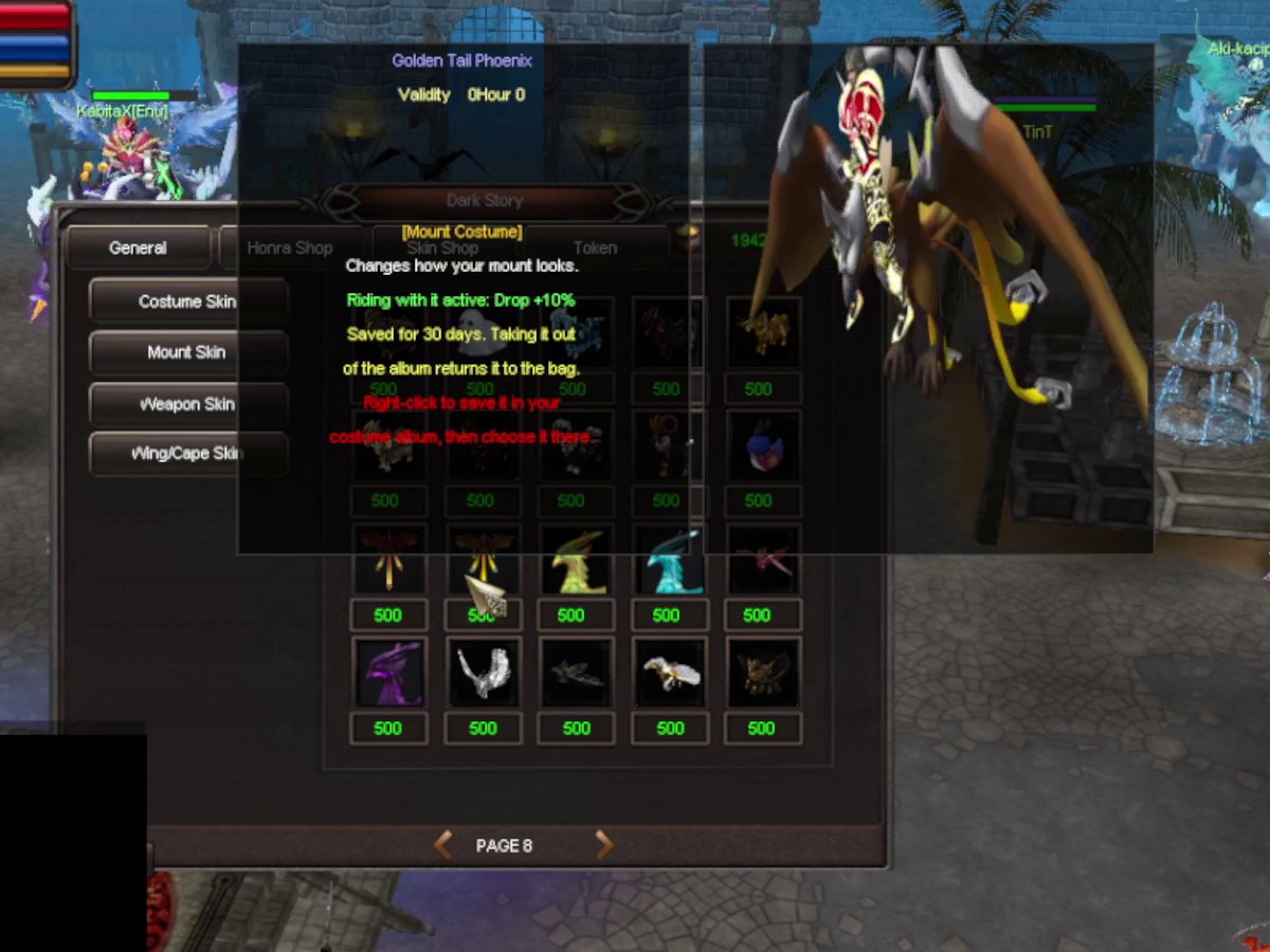 Mount skin tooltip