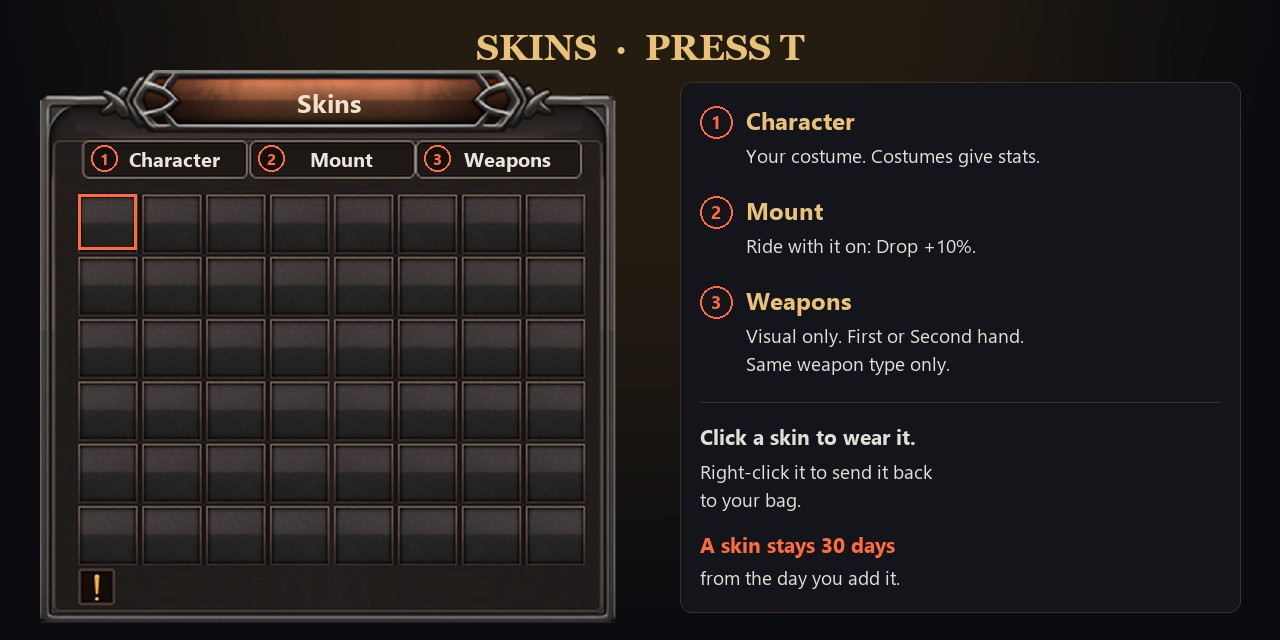 The Skins window