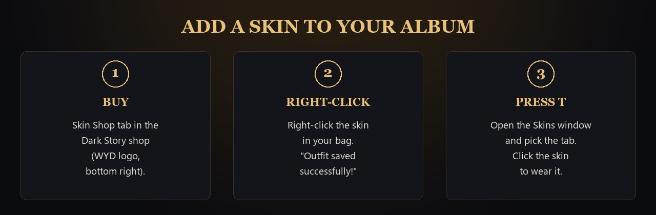 Buy, right-click, press T