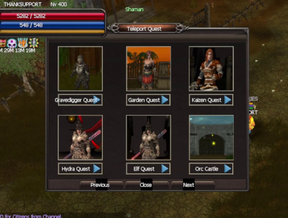 Page 1: Gravedigger, Garden, Kaizen, Hydra, Elf and Orc Castle